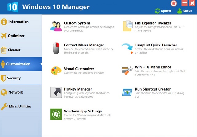 Yamicsoft Windows 10 Manager full setup free download